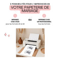 Charger l'image dans la visionneuse de la galerie, nvitation de mariage personnalisable avec RSVP, impression maison aux formats A5 et A6 ou impression professionnelle tous formats. Téléchargement instantané et personnalisation facile sur Canva.