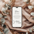 Charger l'image dans la visionneuse de la galerie, Carte de remerciement mariage Canva – format digital pour téléphone, personnalisable avec vos prénoms et message, à partager facilement par mail, WhatsApp ou réseaux sociaux.