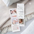 Beau marque-page annonçant la naissance de bébé garçon ou fille comme un faire-part naissance personnalisé.
