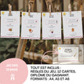 Charger l'image dans la visionneuse de la galerie, Jeu des 12 mois mariage à imprimer, pack complet avec 12 cartes mensuelles, règles du jeu et diplôme du gagnant, formats A4 A5 et A6