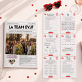 Photo du pack EVJF personnalisable de Template Boutique Cie avec une gazette EVJF et des jeux EVJF personnalisables