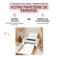 Charger l'image dans la visionneuse de la galerie, Options impression papeterie mariage – imprimez vos marque-places personnalisés à la maison en A4 ou chez un professionnel tous formats.
