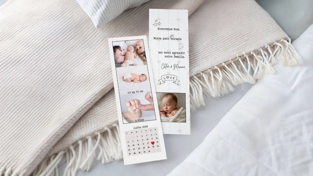 Faire-part de naissance marque-page : nos idées et modèles à personnaliser