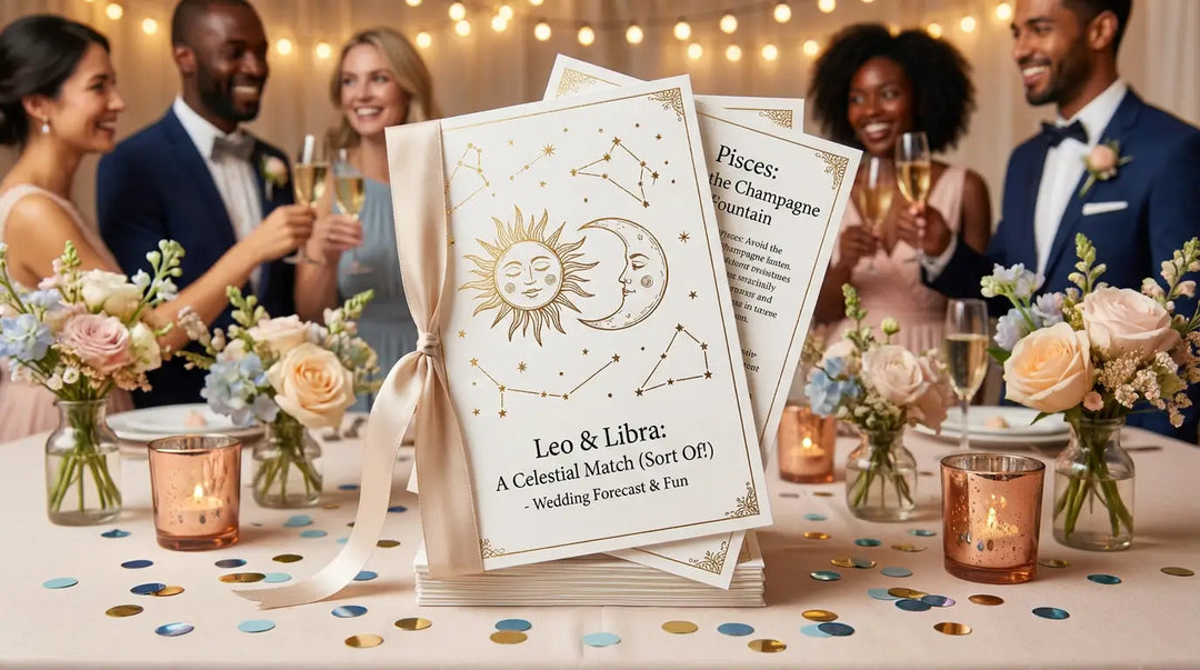 Cartes d'horoscope de mariage humoristique à glisser dans la gazette des mariés