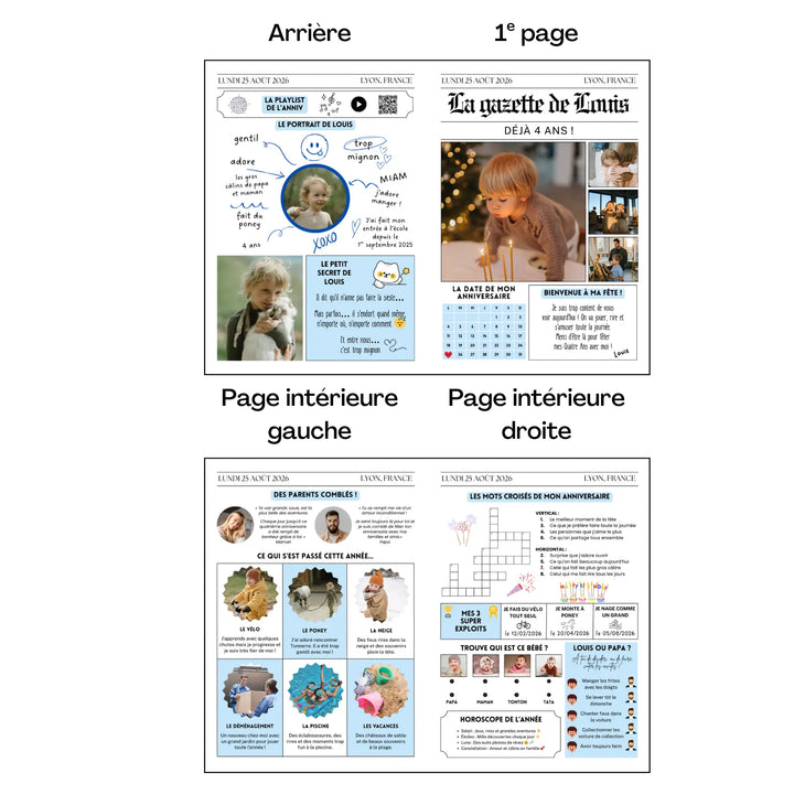 gazette enfant anniversaire invitation originale enfant 4 ans 5 ans 6 ans activité anniversaire imprimable