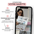 Charger l'image dans la visionneuse de la galerie, Gazette gender reveal DIY – modèle personnalisable sur Canva pour annoncer fille ou garçon et imprimer facilement
