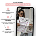 Charger l'image dans la visionneuse de la galerie, Visuel en trois étapes pour créer votre Gazette EVJF Love : acheter le template, personnaliser sur Canva et imprimer. 
