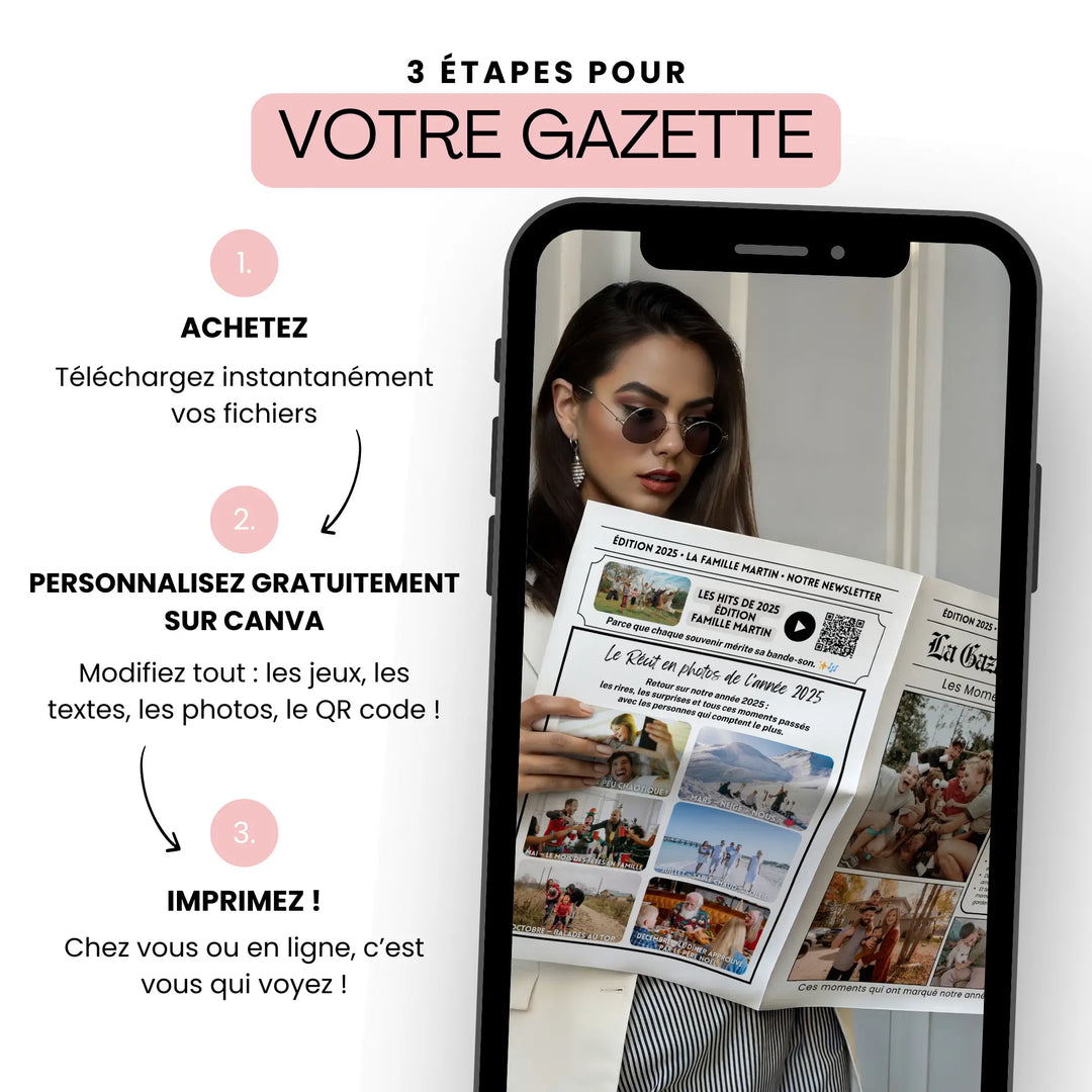 Trois étapes simples pour créer votre journal familial personnalisé, un cadeau de noel parfait pour la famille.