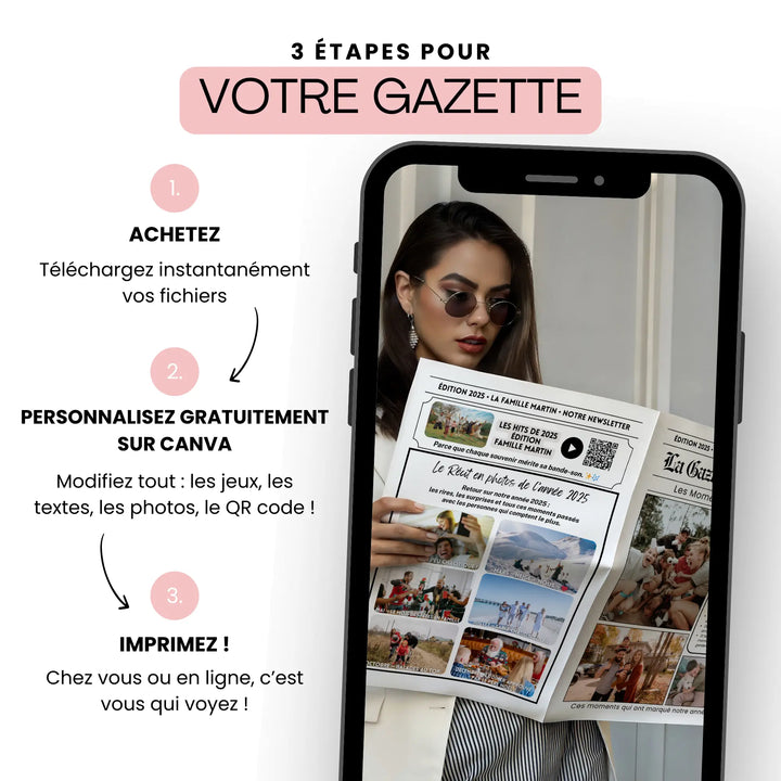 Trois étapes simples pour créer votre journal familial personnalisé, un cadeau de noel parfait pour la famille.