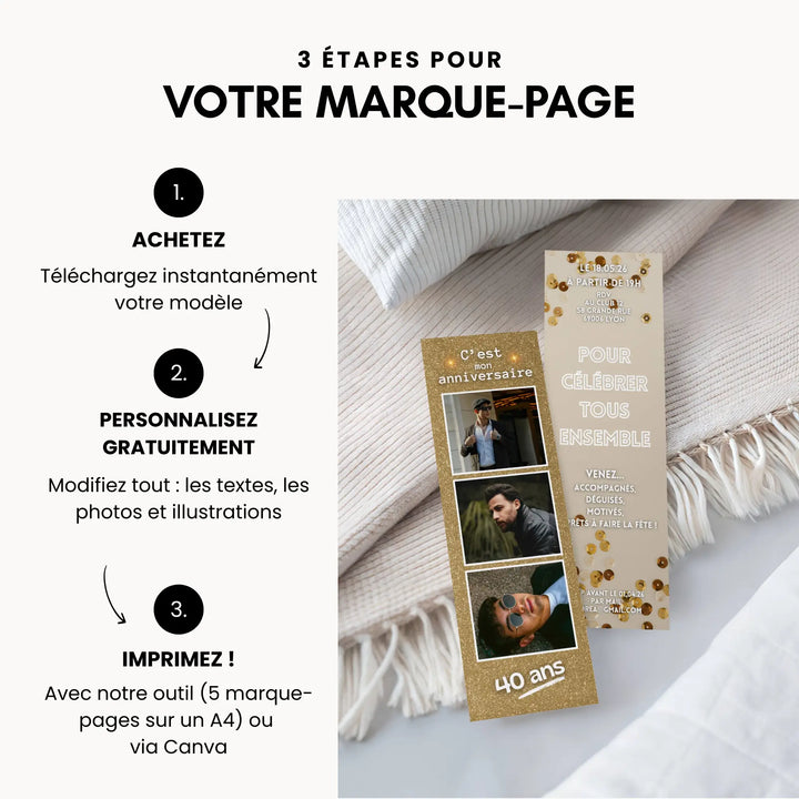 Comment créer une invitation anniversaire adulte personnalisée et originale en marque-page