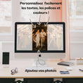 Charger l'image dans la visionneuse de la galerie, Invitation mariage originale bohème affichée sur écran d’ordinateur, avec options de personnalisation Canva visibles.

