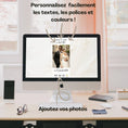 Charger l'image dans la visionneuse de la galerie, Modèle d’invitation mariage originale personnalisable sur Canva avec photo, texte et compte à rebours affichés sur écran d’ordinateur.
