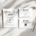 Charger l'image dans la visionneuse de la galerie, Invitation de mariage élégante avec cartes RSVP assorties, personnalisation Olivia et Liam.
