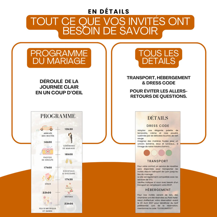 Détails mariage dans faire-part digital mariage.