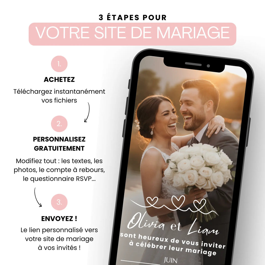 Etapes pour une invitation digitale mariage avec Canva.
