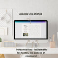Charger l'image dans la visionneuse de la galerie, Écran d'ordinateur montrant un template Canva modifiable avec design de labyrinthe mariage et cadre photo
