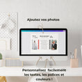 Charger l'image dans la visionneuse de la galerie, Design Canva éditable présentant un questionnaire de couple avec emplacements personnalisables et motifs graphiques sur workspace épuré
