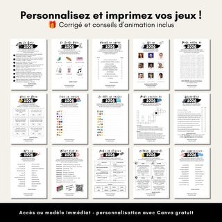 Personnalisez et imprimez vos jeux d'anniversaire année 2006, corrigé et conseils d'animation inclus