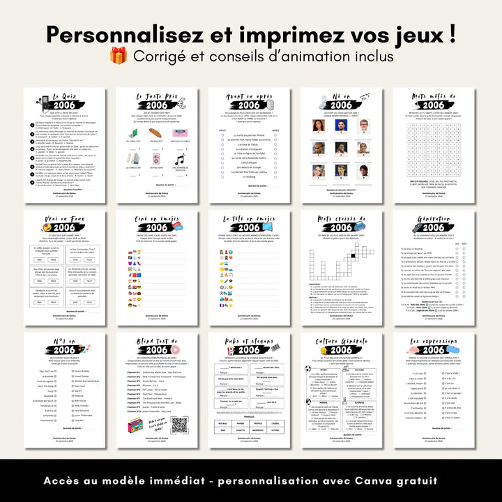 Jeux Anniversaire 20 Ans (année 2006)