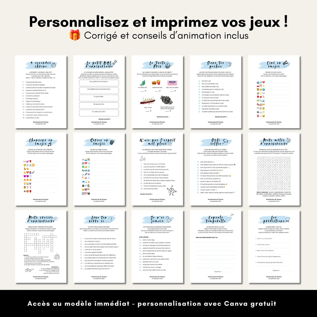 Jeux Anniversaire Adulte pour Lui