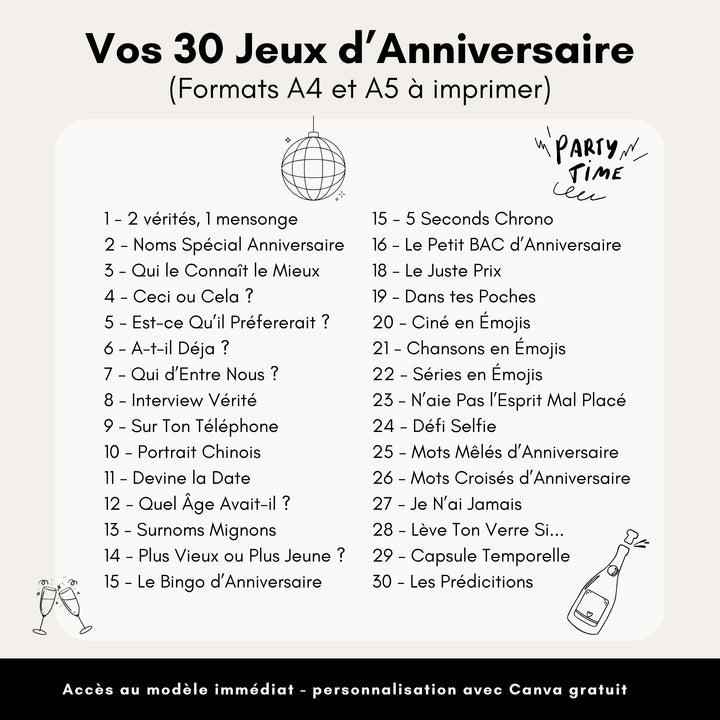 Jeux Anniversaire Adulte pour Lui