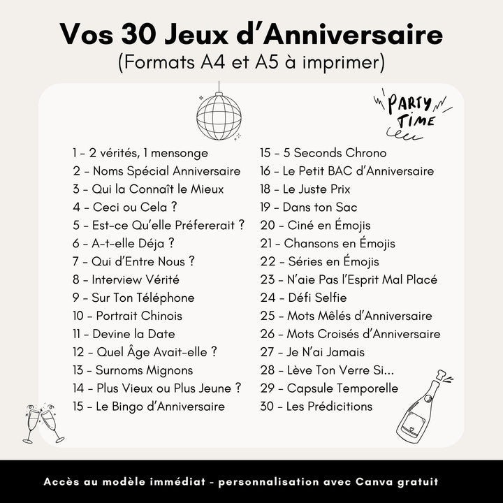 Jeux Anniversaire Adulte pour Elle
