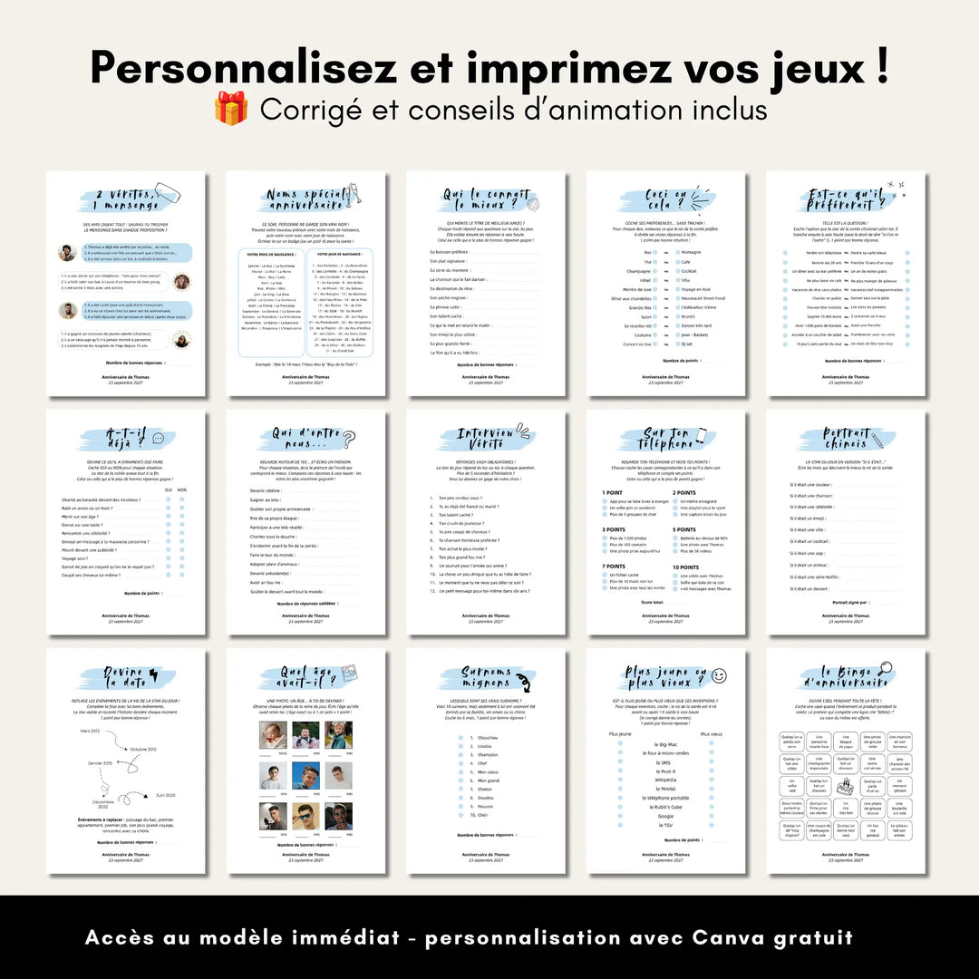 Jeux Anniversaire Adulte pour Lui
