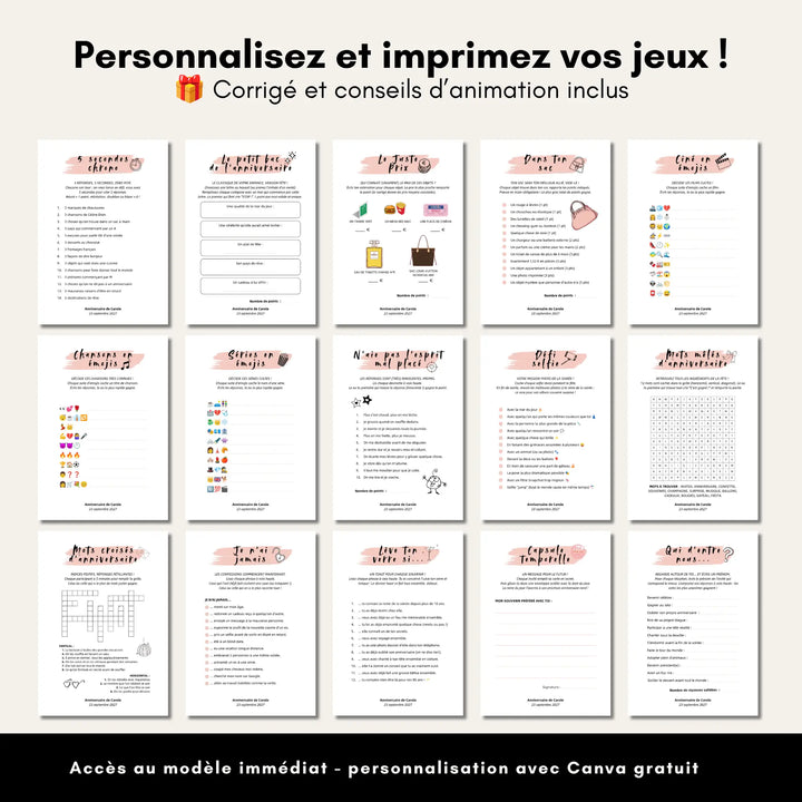 Jeux Anniversaire Adulte pour Elle