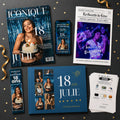 Kit anniversaire 18 ans personnalisable : magazine, gazette, livre d'or, invitation
