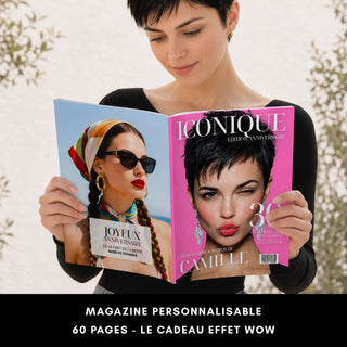 Magazine Iconique personnalisable, modèle Canva pour organiser un anniversaire 30 ans