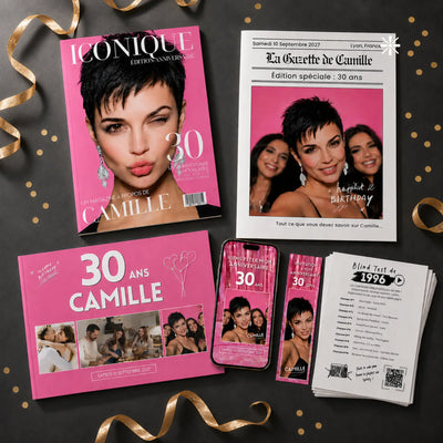 Kit anniversaire 30 ans personnalisable : magazine, gazette, livre d'or