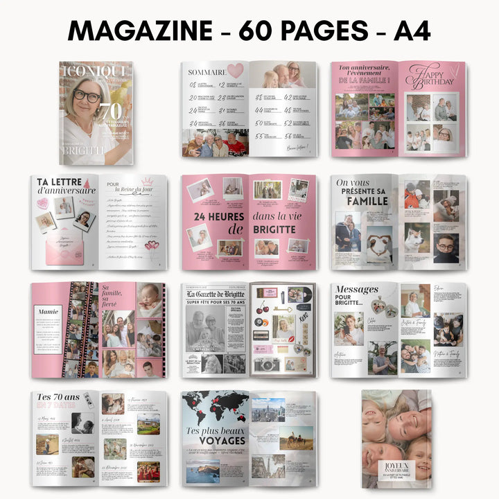 Kit Anniversaire 70 ans | Modèles Canva à personnaliser