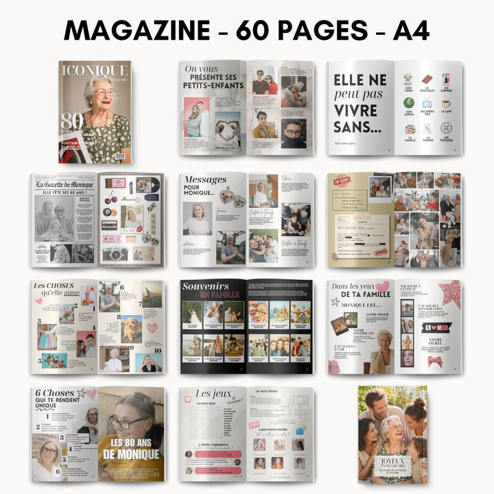 Kit Anniversaire 80 ans | Modèles Canva à personnaliser