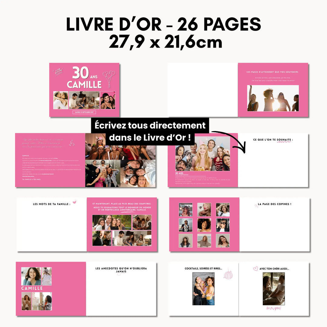 Détail des premières pages personnalisables du livre d&