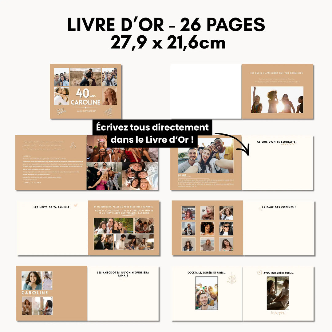 Détail des pages personnalisables du livre d&