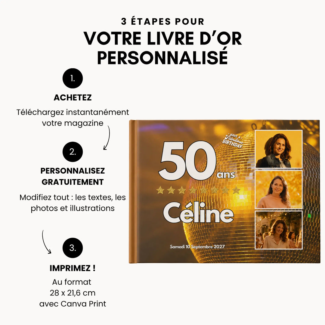 Infographie : les 3 étapes pour personnaliser son livre d&