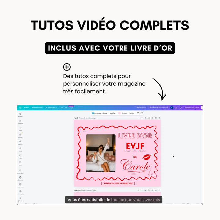 Personnalisation evjf facile avec ce modèle canva de livre d&