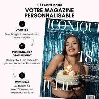 Etapes pour faire son magazine personnalisé 18 ans.