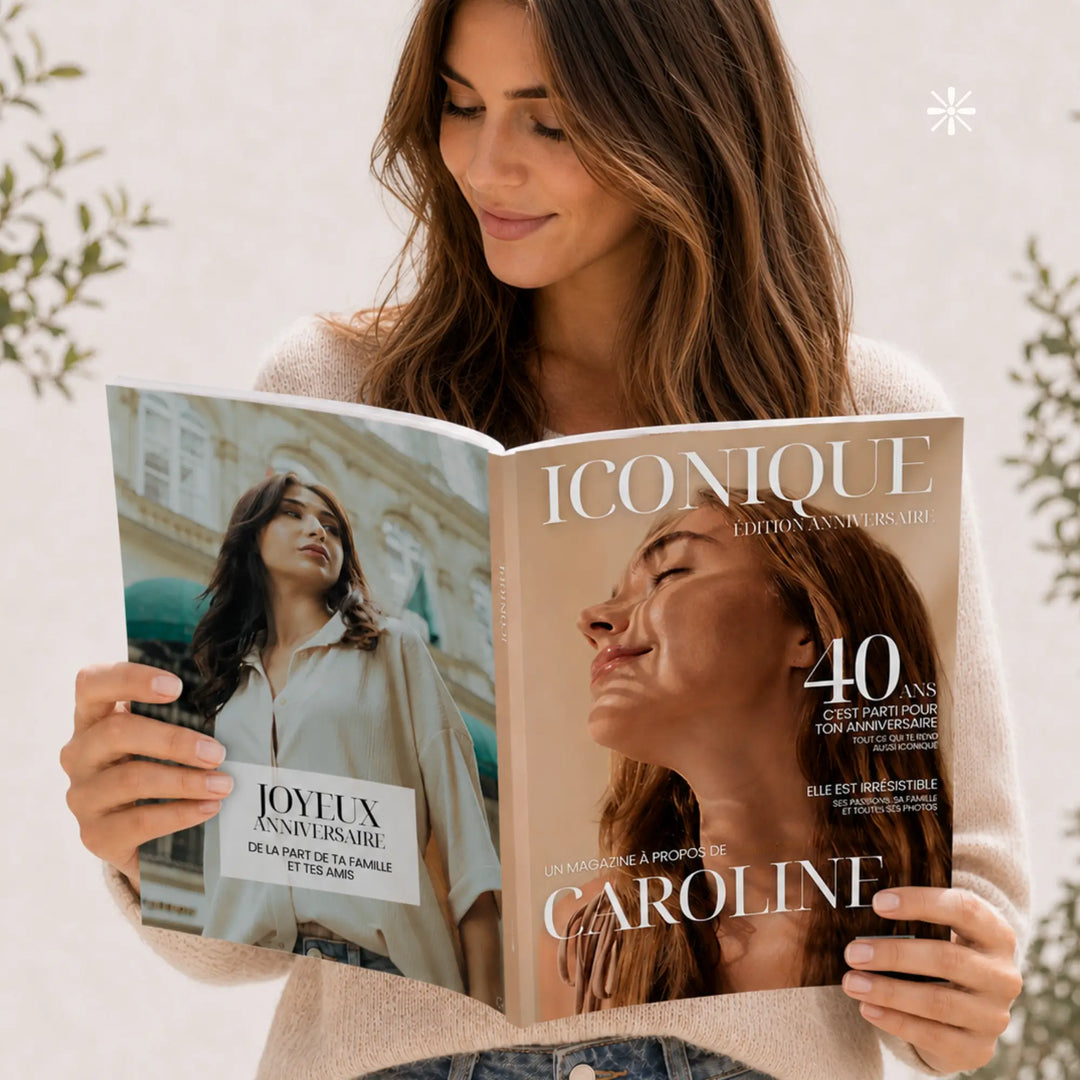 Magazine Personnalisé Anniversaire 40 ans | Modèle Canva à personnaliser