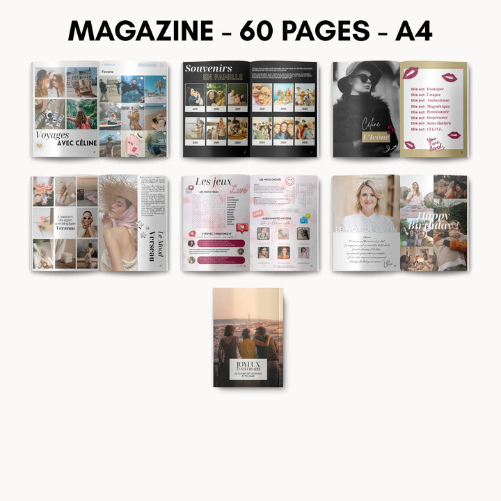 Magazine Personnalisé Anniversaire 50 ans | Modèle Canva à personnaliser