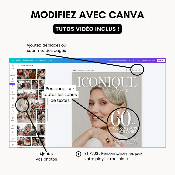 Magazine Personnalisé Anniversaire 60 ans | Modèle Canva