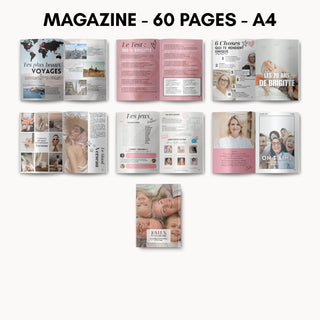 Magazine anniversaire 70 ans personnalisable : voyages, jeux et mot de la fin