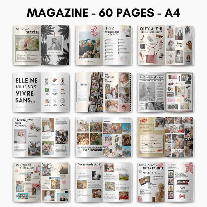 Magazine Personnalisé Anniversaire 80 ans | Modèle Canva