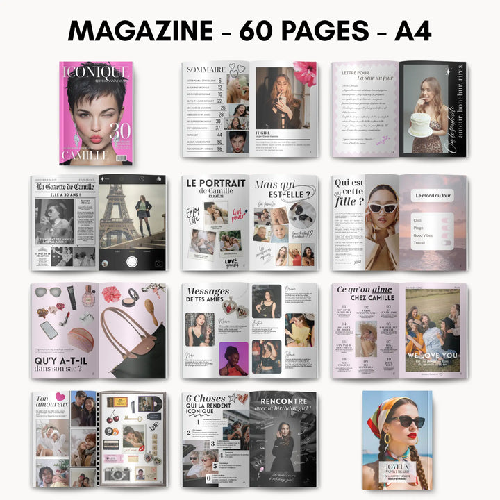 Magazine Personnalisé Anniversaire 30 ans | Modèle Canva à personnaliser