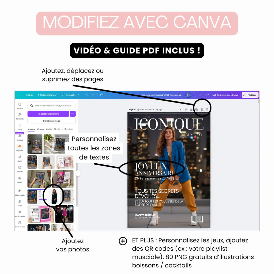 Magazine Personnalisé pour Anniversaire Bestie | Modèle Canva à personnaliser