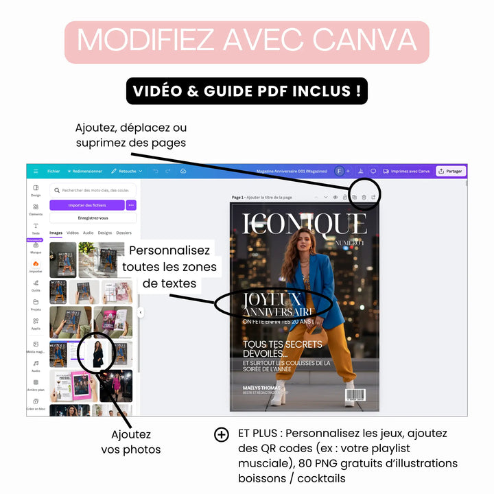 Magazine Personnalisé pour Anniversaire Bestie | Modèle Canva à personnaliser