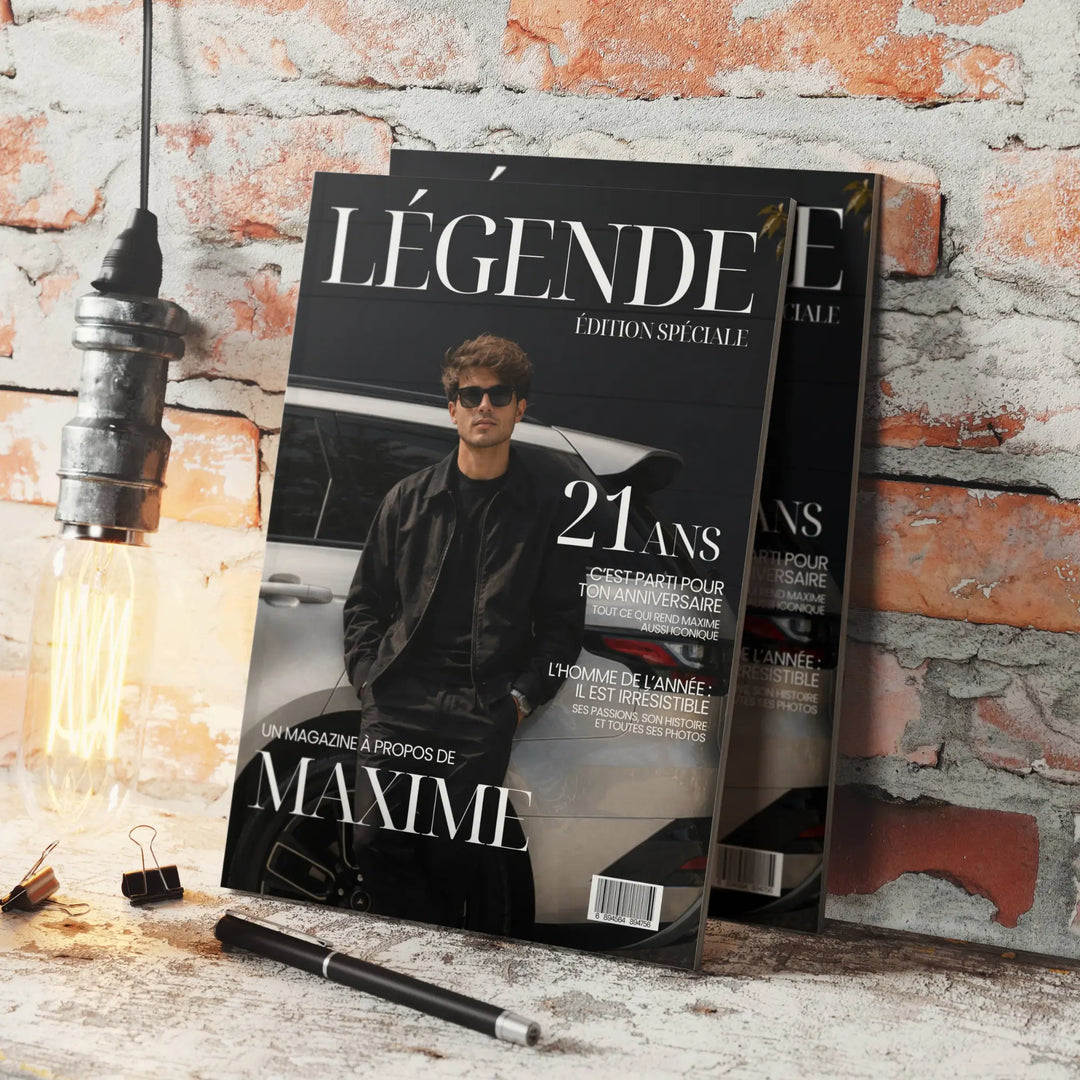 Magazine Personnalisé Anniversaire Homme | Modèle Canva à personnaliser
