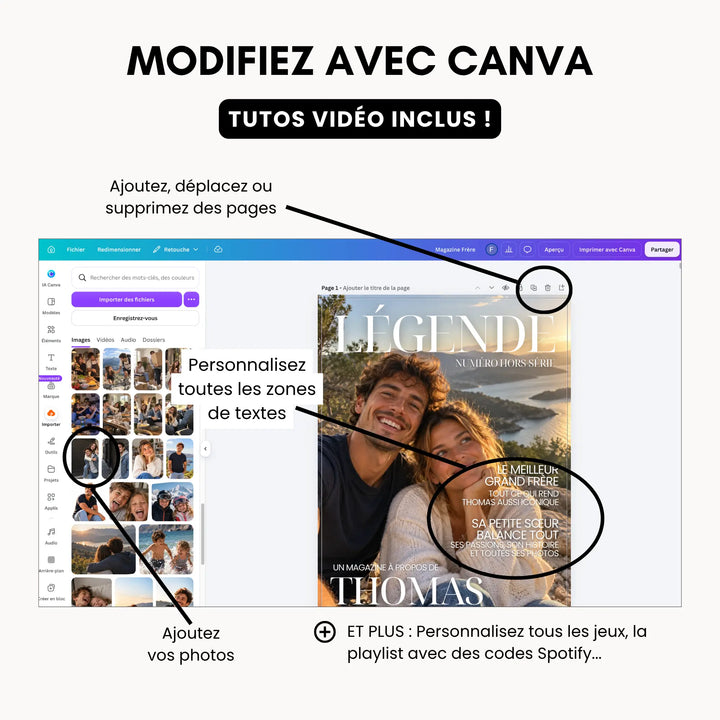 Magazine Personnalisé Frère | Modèle Canva à personnaliser