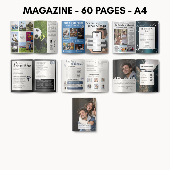 Magazine Personnalisé Frère | Modèle Canva à personnaliser