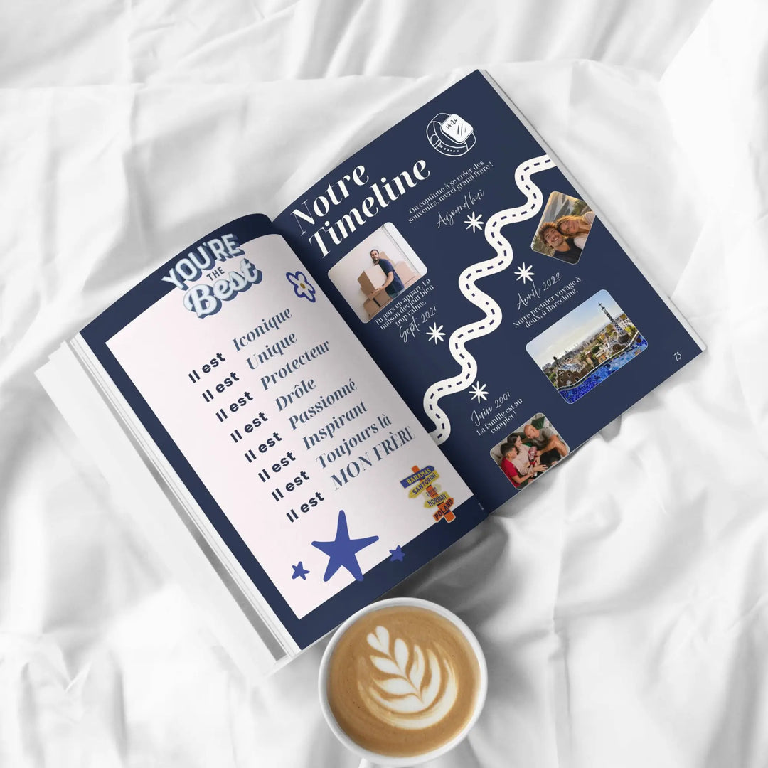 Magazine Personnalisé Frère | Modèle Canva à personnaliser
